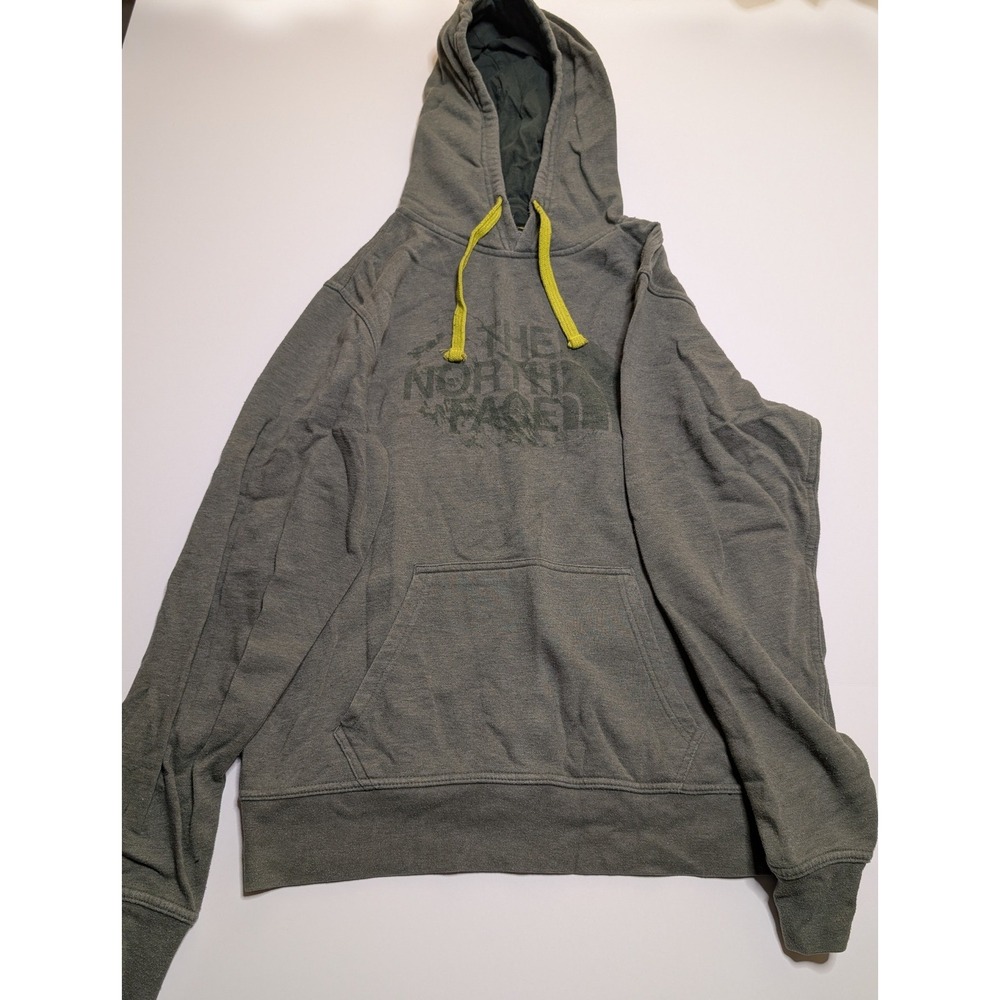 The North Face Mens Gray Graphic Logo Pullover Hoodie Sweatshirt Size Small